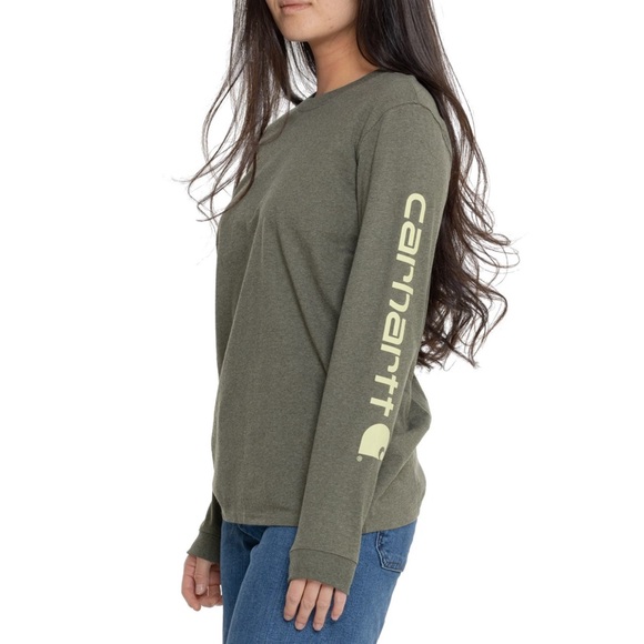 NWT- Carhartt 100% Cotton Loose Fit Heavyweight Long Sleeve Logo T - Picture 1 of 7